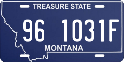 MT license plate 961031F