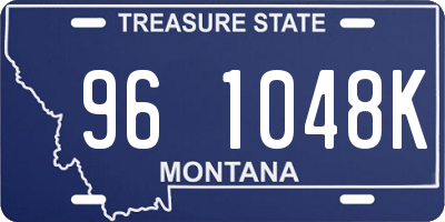 MT license plate 961048K