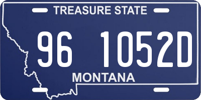 MT license plate 961052D
