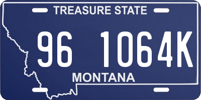 MT license plate 961064K