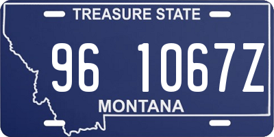 MT license plate 961067Z