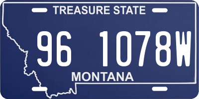 MT license plate 961078W