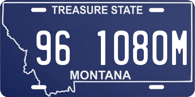 MT license plate 961080M