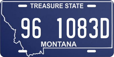 MT license plate 961083D