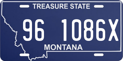 MT license plate 961086X