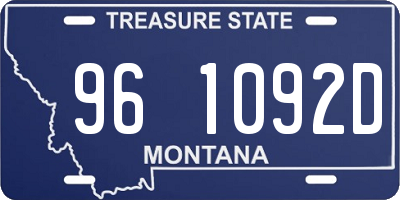 MT license plate 961092D
