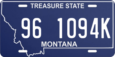 MT license plate 961094K