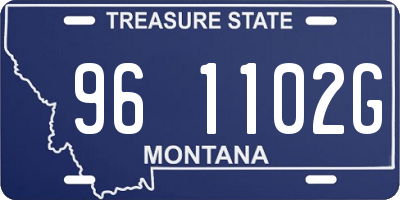 MT license plate 961102G