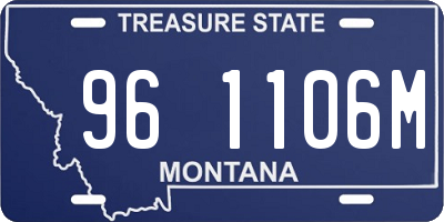 MT license plate 961106M