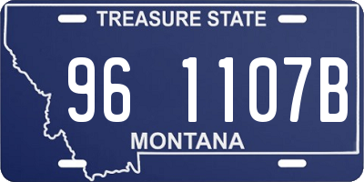 MT license plate 961107B