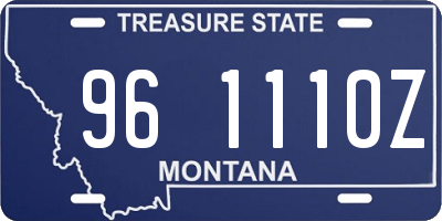 MT license plate 961110Z