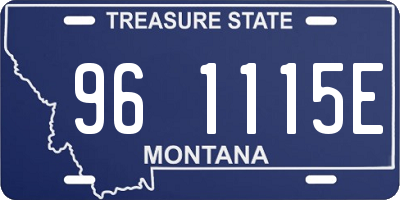 MT license plate 961115E