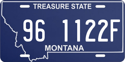 MT license plate 961122F