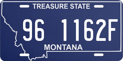 MT license plate 961162F