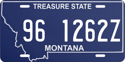 MT license plate 961262Z