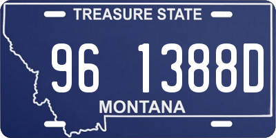 MT license plate 961388D