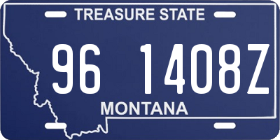 MT license plate 961408Z