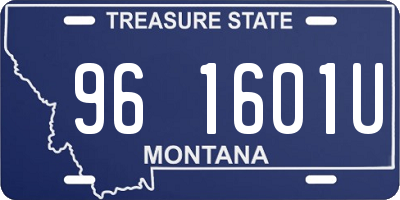 MT license plate 961601U