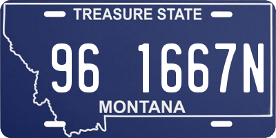 MT license plate 961667N