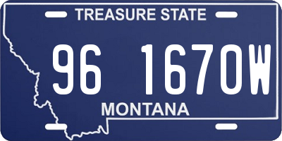 MT license plate 961670W