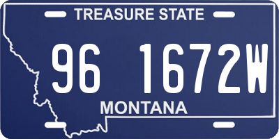 MT license plate 961672W