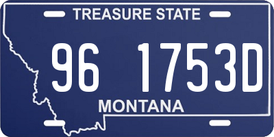 MT license plate 961753D