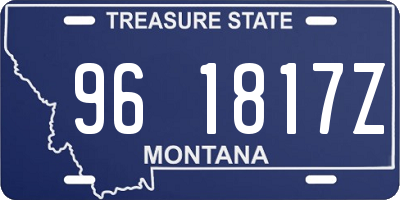 MT license plate 961817Z