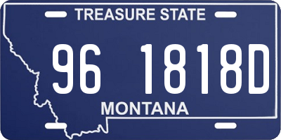 MT license plate 961818D