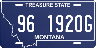 MT license plate 961920G