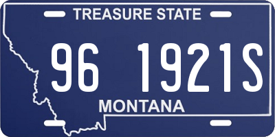 MT license plate 961921S