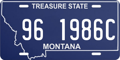 MT license plate 961986C