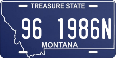 MT license plate 961986N