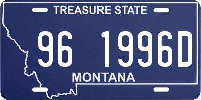 MT license plate 961996D