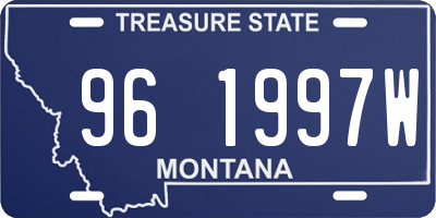 MT license plate 961997W