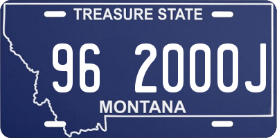 MT license plate 962000J