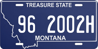 MT license plate 962002H