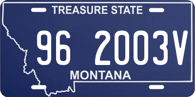 MT license plate 962003V
