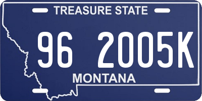 MT license plate 962005K