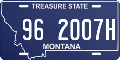 MT license plate 962007H