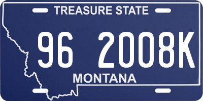 MT license plate 962008K