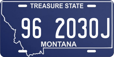 MT license plate 962030J
