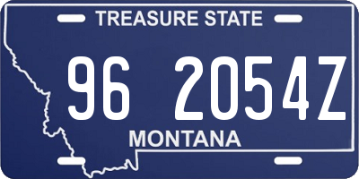 MT license plate 962054Z