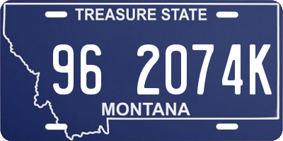 MT license plate 962074K