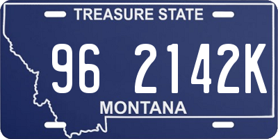 MT license plate 962142K