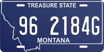 MT license plate 962184G