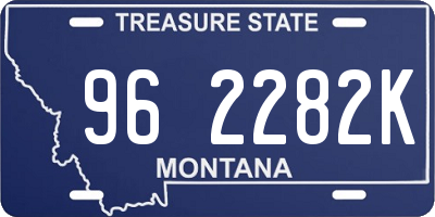 MT license plate 962282K