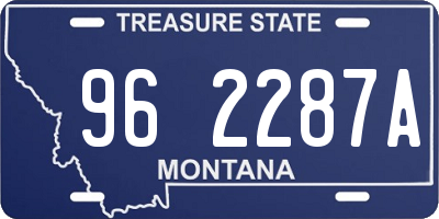 MT license plate 962287A