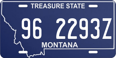 MT license plate 962293Z