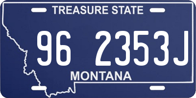 MT license plate 962353J