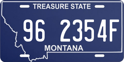 MT license plate 962354F
